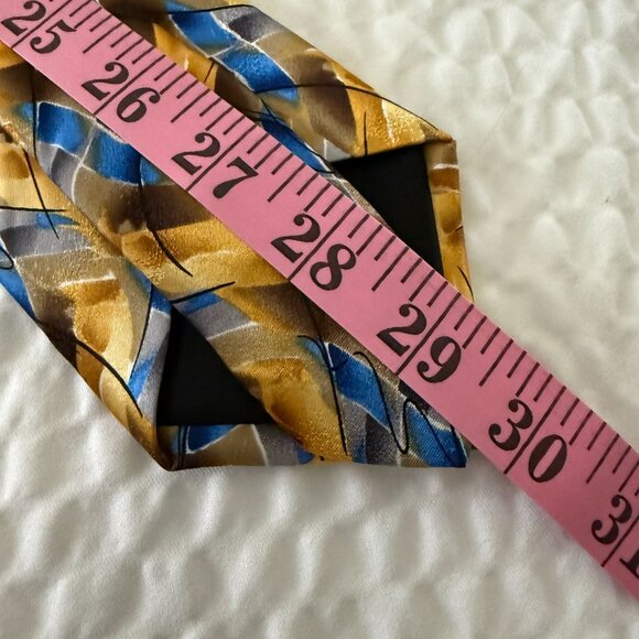 J. Garcia Carousel Collectors Edition Silk Tie Abstract Blue Yellow 3.5 x 60 - Picture 8 of 9